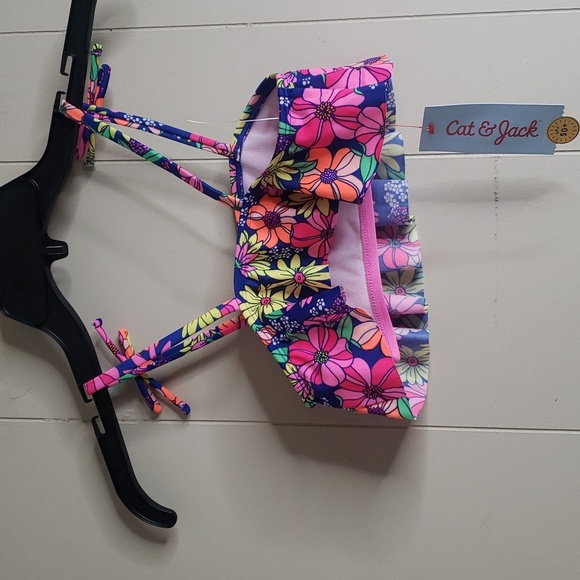 Girls Summer Floral Design Bikini Top Cat & Jack S(6/7) - Picture 3 of 3